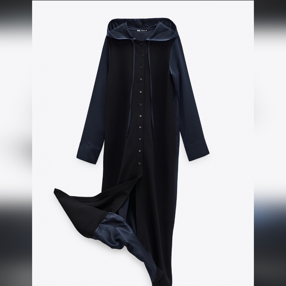 Zara small maxi dress hooded long sleeve very wizard , hobbit , Halloween vibes
